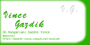 vince gazdik business card